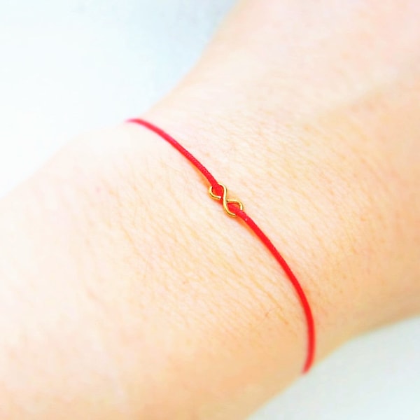 Bracelet couples, bracelet infini, bracelets couple, bracelet à cordes rouges, cadeau du 7e anniversaire, bracelet familial, bracelets kabbale, cadeaux