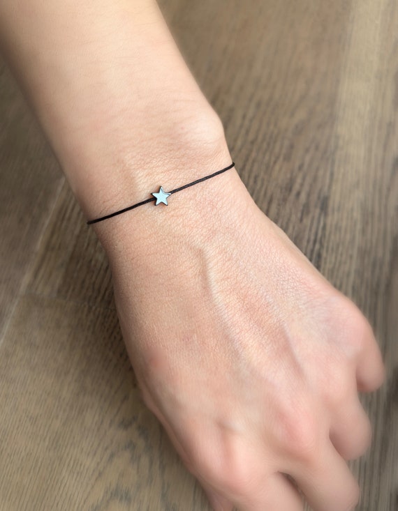 Black Star Bracelet Red String Bracelet Hematite Star Bracelet