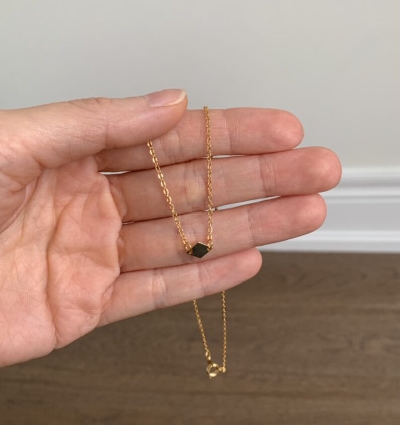 Gold Disc Necklace Small Circle Simple Layering Necklace Etsy