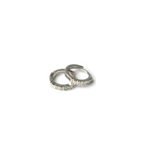 Huggie Hoops Earrings, Cartilage Hoops, Minimalist Earrings, Cubic Zirconia, 8mm Hoops, Mini Hoops, Mini Huggie, Dainty Hoops, Tiny Hoops