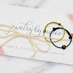 Pierścionki dla par, Czerwony sznur losu, Czerwony pierścionek ze sznurka, Zestaw pierścionków do łączenia, Pierścionek z tygrysim okiem, Zestaw pierścionków dla par, Czarny pierścionek, Pierścionki dla najlepszych przyjaciół zdjęcie 13