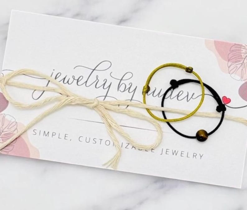 Pierścionki dla par, Czerwony sznur losu, Czerwony pierścionek ze sznurka, Zestaw pierścionków do łączenia, Pierścionek z tygrysim okiem, Zestaw pierścionków dla par, Czarny pierścionek, Pierścionki dla najlepszych przyjaciół zdjęcie 13