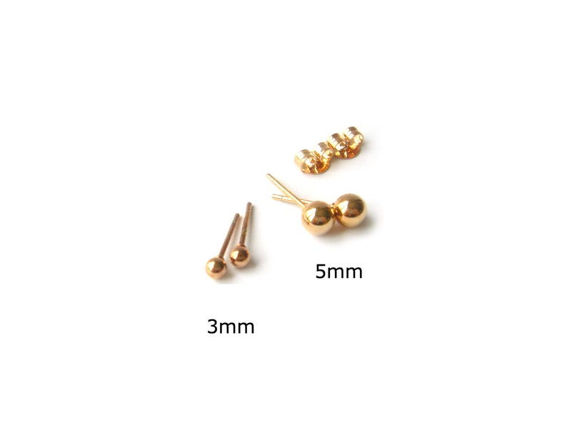 3mm Studs Stainless Steel Studs Hypoallergenic Studs Dainty Studs Classic Studs Best Gift Rose Gold Studs Small Studs Minimal Studs