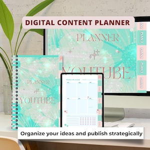 YouTube Planner PDF | Video Content Planner | Printable & Editable | Digital Social Media Organizer