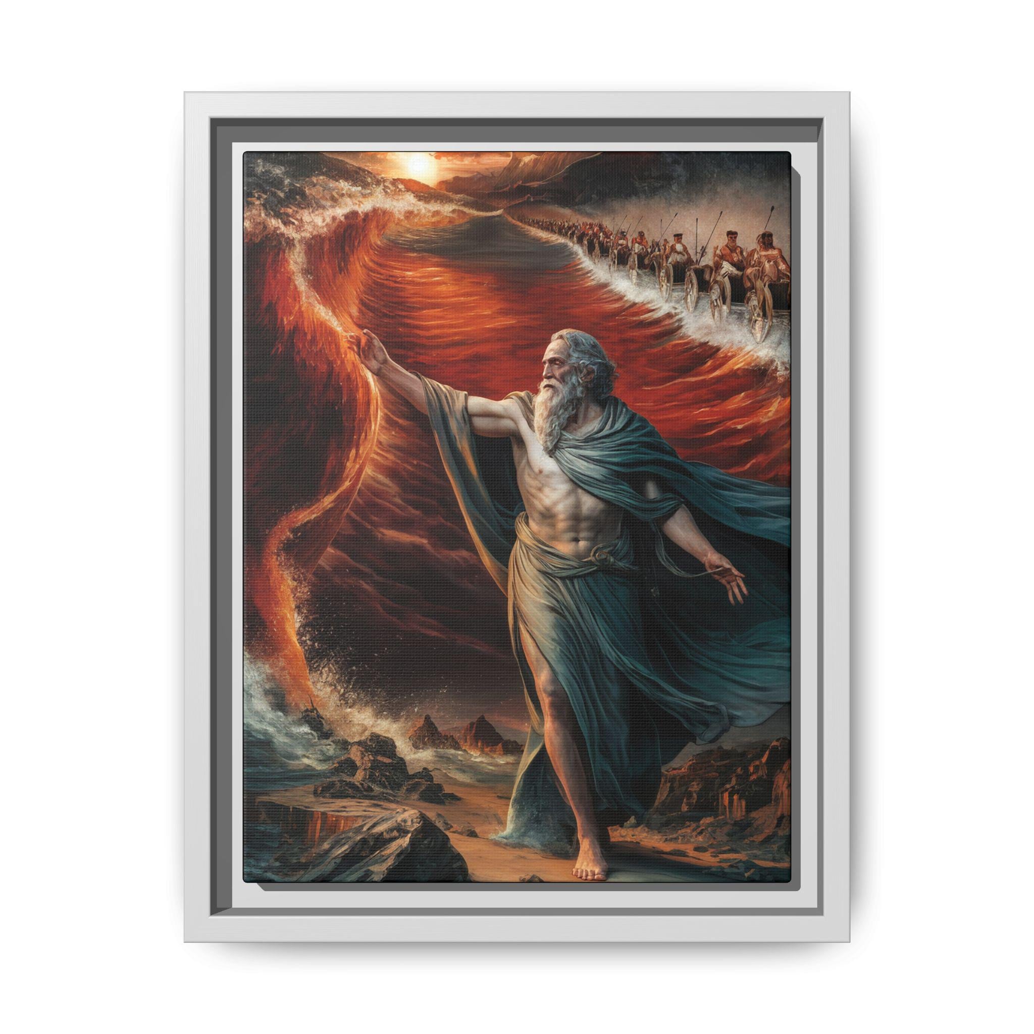 Moses Parting the Red Sea / Framed Canvas Print / Hellenistic Art