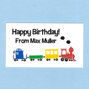 Choo Choo Train Calling Cards - Train Birthday Gift Enclosure Cards, Toddler Train Birthday Party Treat Bag Tags, Train Party Favor Bag Tags