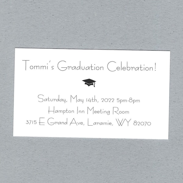 Graduation Invitation Insert Cards (set of 10) - Graduation Announcement Insert Cards, Graduation Invitation Inserts, Graduation Gift Tags