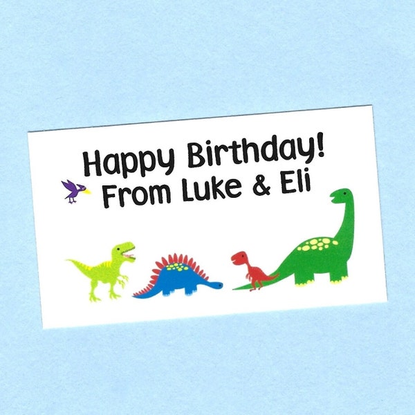 Dinosaur Calling Cards - Kids Birthday Gift Tags, Dinosaur Gift Enclosure Cards, Dinosaur Party Treat Bag Tags, Dinosaur Birthday Favor Tags