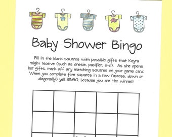 Baby Shower Bingo Game - Easy Baby Shower Games, Custom Baby Shower Games, Couples Baby Shower Games, Shower for 2 Moms, Twins Baby Showers