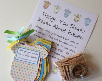 Things You Should Know About Babies - Baby Shower Advice Book and Game - Easy Shower Game, Wishes for Mom and Baby Game, Couples Shower Game