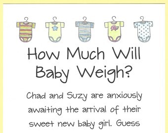 Guess The Baby Stats Etsy