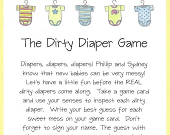 The Dirty Diaper Baby Shower Game - Chocolate Candy Shower Games, Stinky Diaper Shower Games, Guess the Mess Shower Games, Easy Shower Games