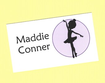 Ballerina Silhouette Calling Cards - (set of 10) Ballet Enclosure Cards, Ballerina Treat Bag Tag, Ballet Favor Tag, Ballerina Enclosure Card