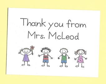 Teacher Note Cards - Teacher Folding Notes, Elementary Note Cards, Teacher Thank You Cards, Custom Teacher Gifts, Preschool Teacher Cards