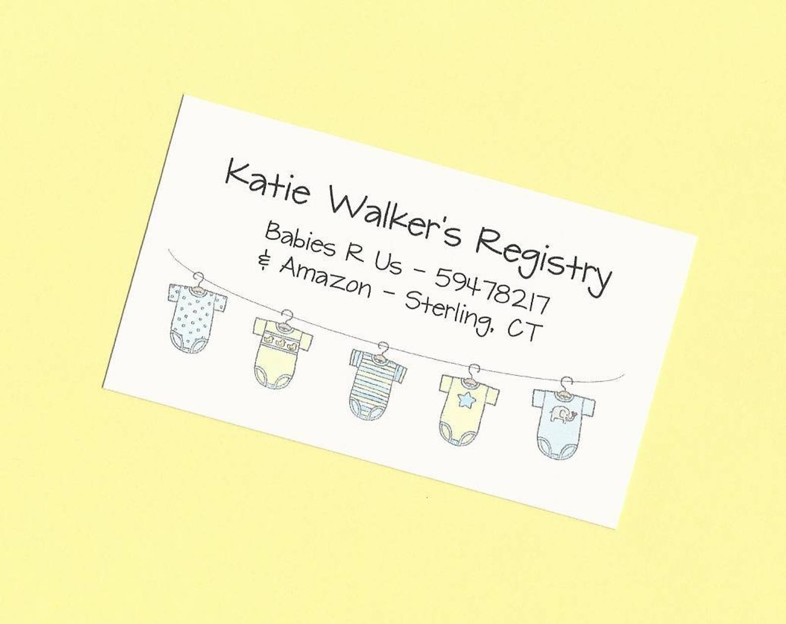Baby Shower Gift Registry Cards Baby Shower Invitation Etsy