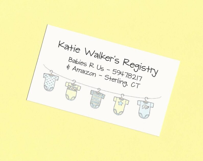 Baby Shower Gift Registry Cards Baby Shower Invitation Etsy