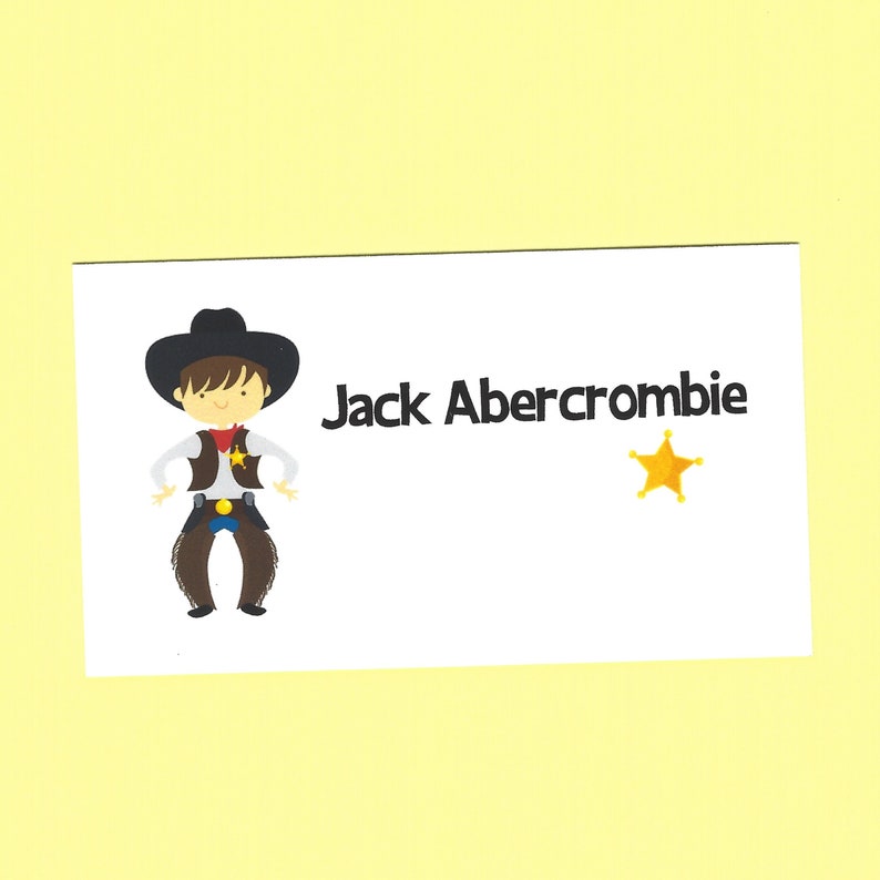 Cowboy Calling Cards Choose Your Cowboy Boys Cowboy Gift Etsy