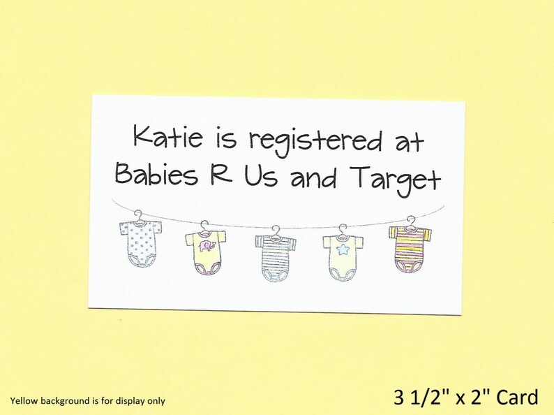 Baby Shower Gift Registry Cards Baby Shower Invitation Etsy