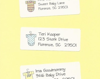 Baby Return Address Labels - Baby Shower Labels, Baby Shower Thank You Label, Baby Announcement Labels, Baby Shower Sticker, New Baby Labels