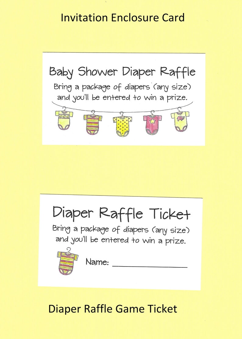 Diaper Raffle Baby Shower Game With Sign Tickets and Etsy