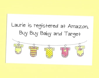 Baby Shower Gift Registry Cards - Baby Shower Invitation Enclosures, Baby Shower Insert Cards, Baby Gift Registry Cards, Baby Shower Gifts