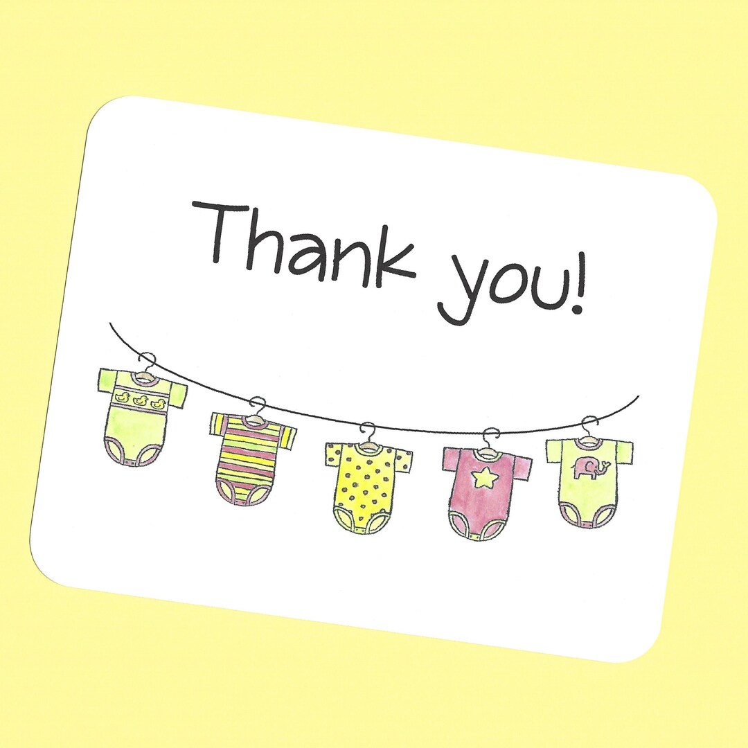 Buy Baby Onesie Note Cards New Baby Thank You Cards, Baby Shower Thank ...