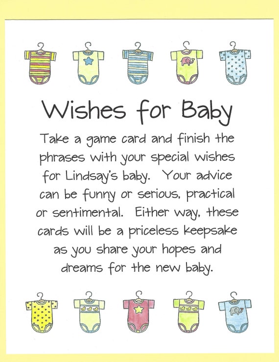 Ongebruikt Wishes for Baby Shower Game Easy Baby Shower Games Couples | Etsy RR-03