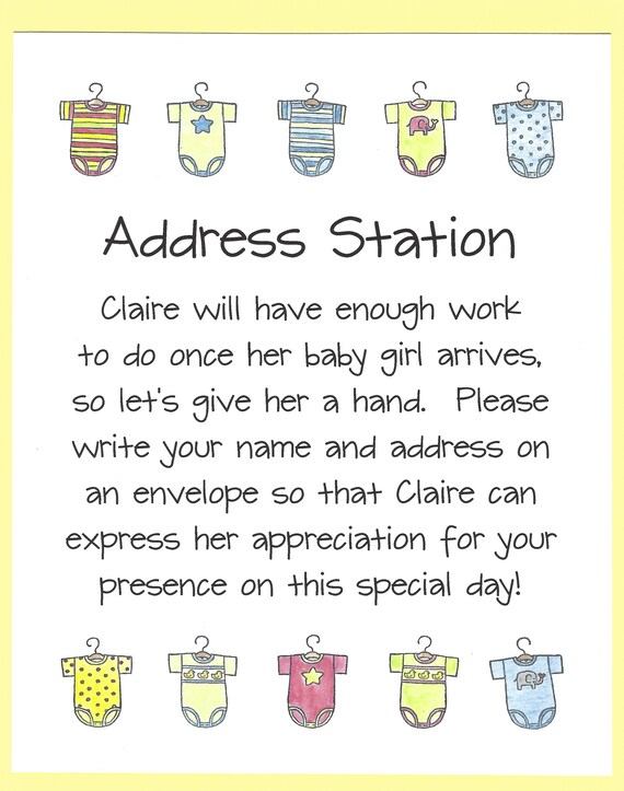 Address an Envelope Baby Shower Table Sign Baby Shower Etsy