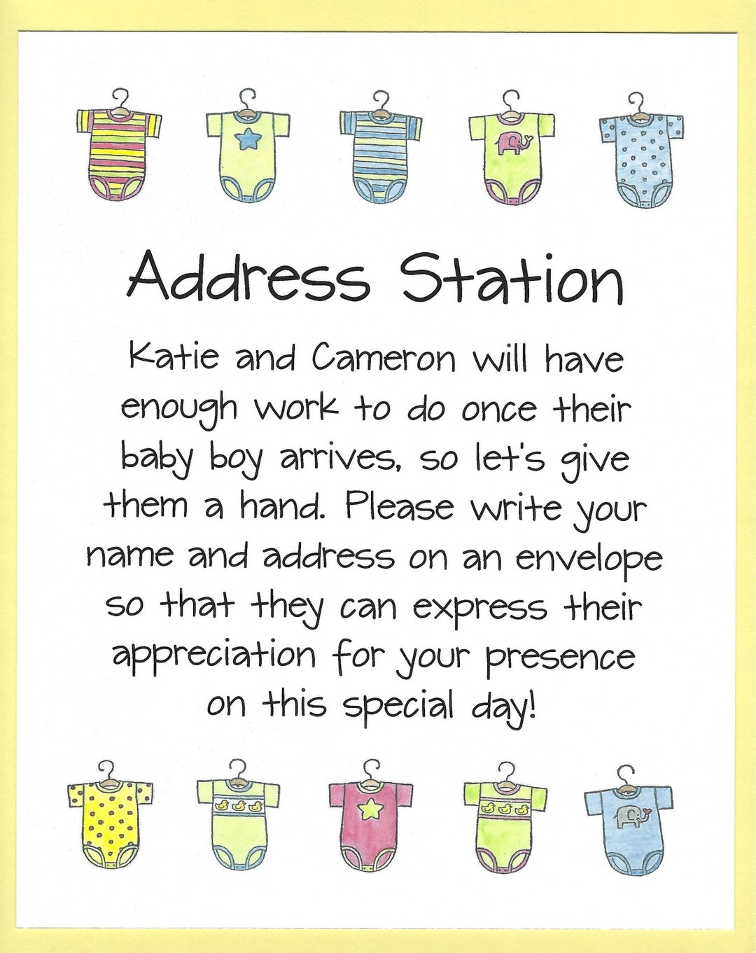 Address an Envelope Baby Shower Table Sign Baby Shower - Etsy