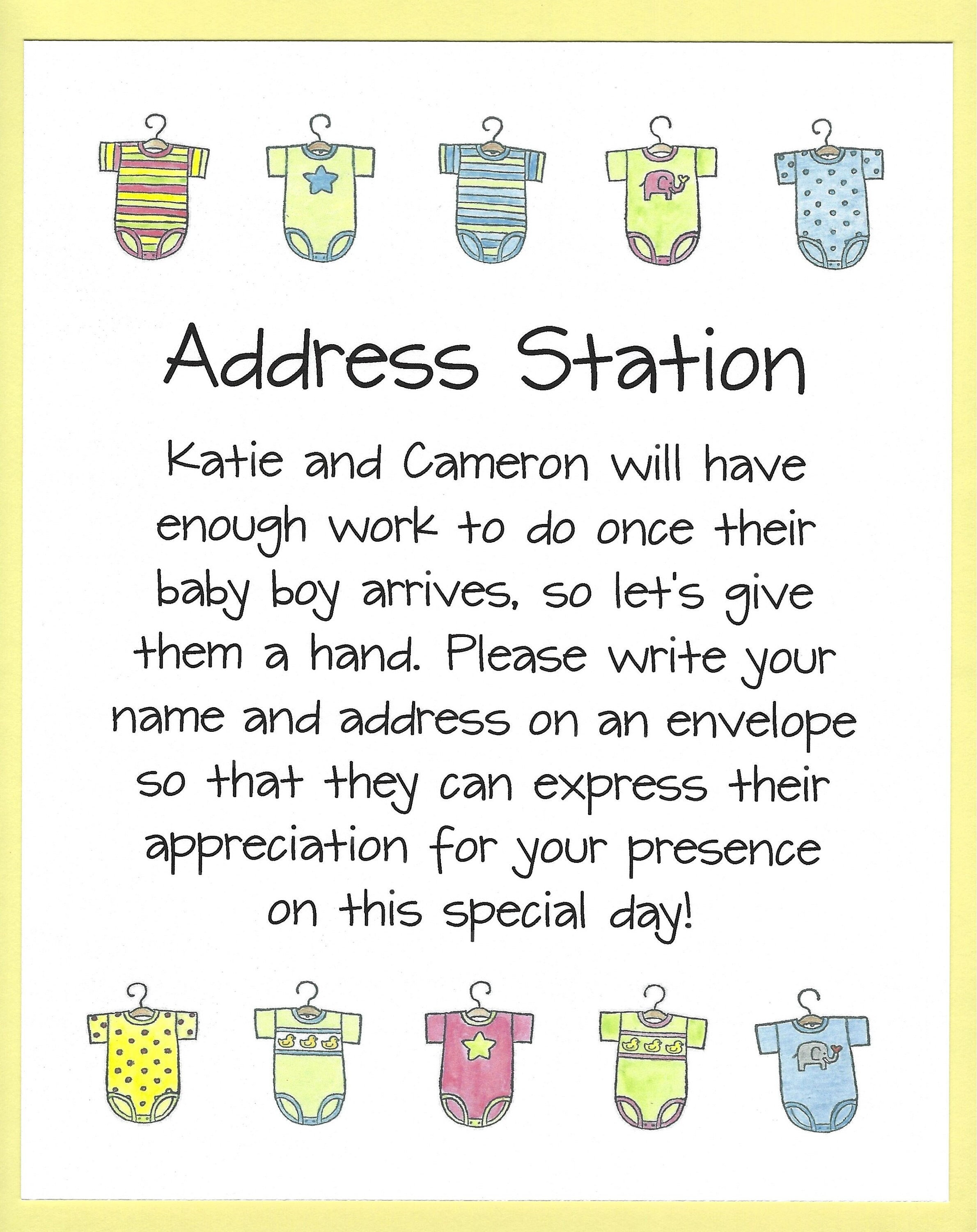 Address an Envelope Baby Shower Table Sign Baby Shower Etsy Canada