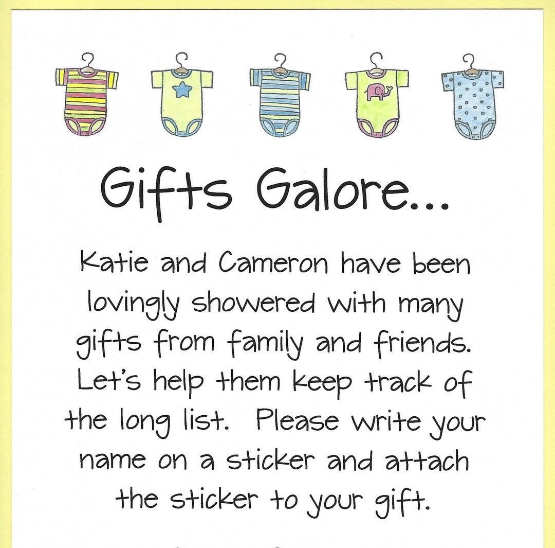 Gifts Galore Baby Shower Gift Table Sign - Baby Shower Printable Signs ...