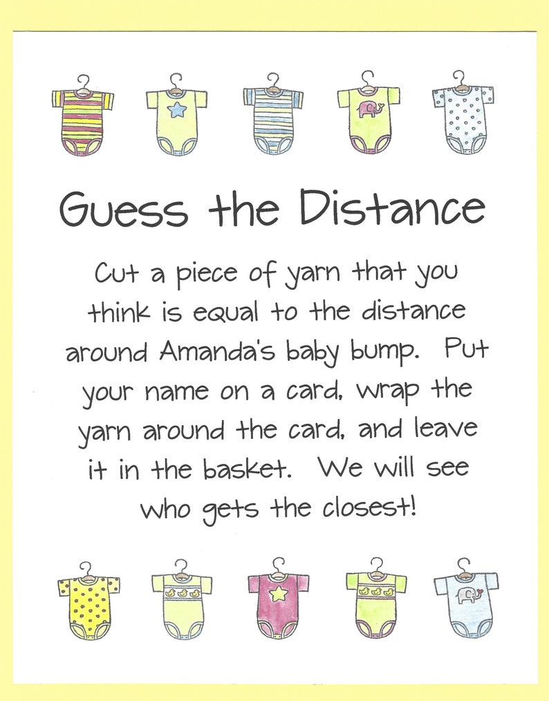 Guess the Distance Baby Shower Game Measure Moms Tummy Etsy