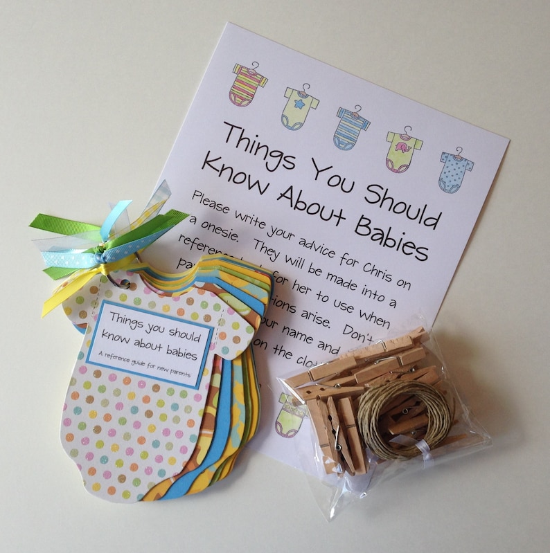Things You Should Know About Babies Baby Shower Advice Game Etsy UK