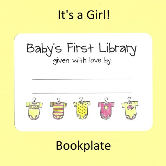 Baby Bookplate Baby Shower Bookplates Bring a Book Baby - Etsy