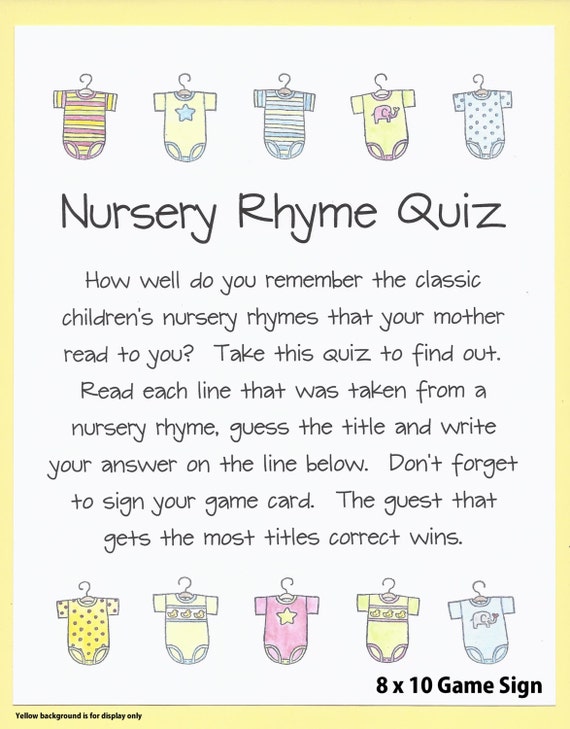 nursery rhyme quiz baby