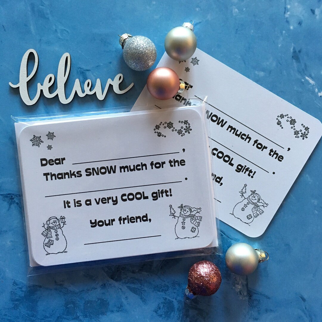 Childrens Christmas Thank You Cards Fill in the Blank Cards, Color Your ...