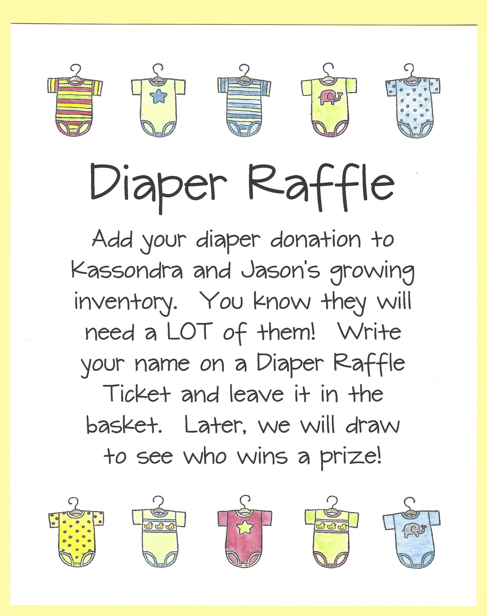 Diaper Raffle Baby Shower Game With Sign Tickets and Etsy