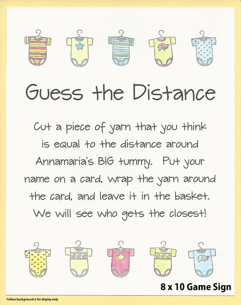 Guess The Distance Baby Shower Game Measure Moms Tummy Etsy