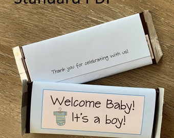 Baby Boy Chocolate Candy Bar Wrappers - INSTANT DOWNLOAD - Baby Shower Favors, Baby Shower Candy Bar Wrappers, Printable Baby Shower Favors