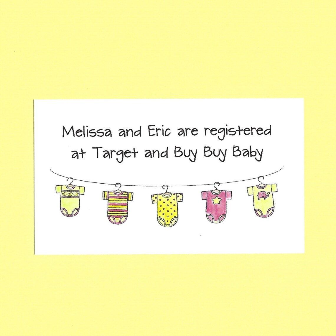 Baby Shower Gift Registry Cards Baby Shower Invitation Etsy