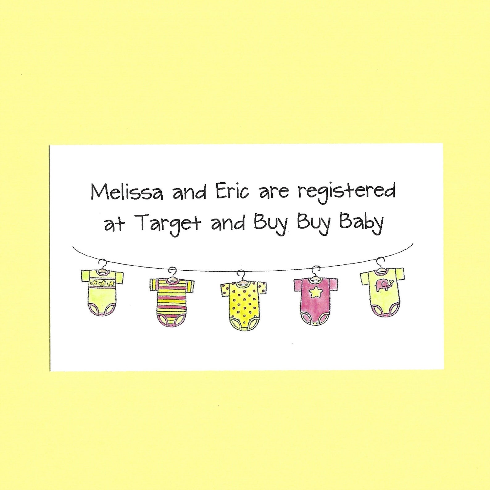 Baby Shower Gift Registry Cards Baby Shower Invitation Etsy