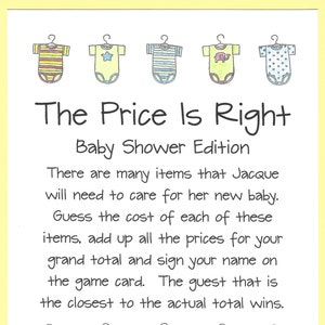 The Price Is Right Baby Shower Game - Guess the Price Baby Shower Game, Baby Supplies Guessing Game, Couples Baby Showers, Twins Baby Shower