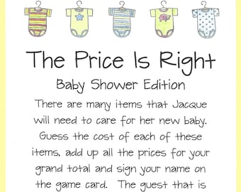 The Price Is Right Baby Shower Game - Guess the Price Baby Shower Game, Baby Supplies Guessing Game, Couples Baby Showers, Twins Baby Shower