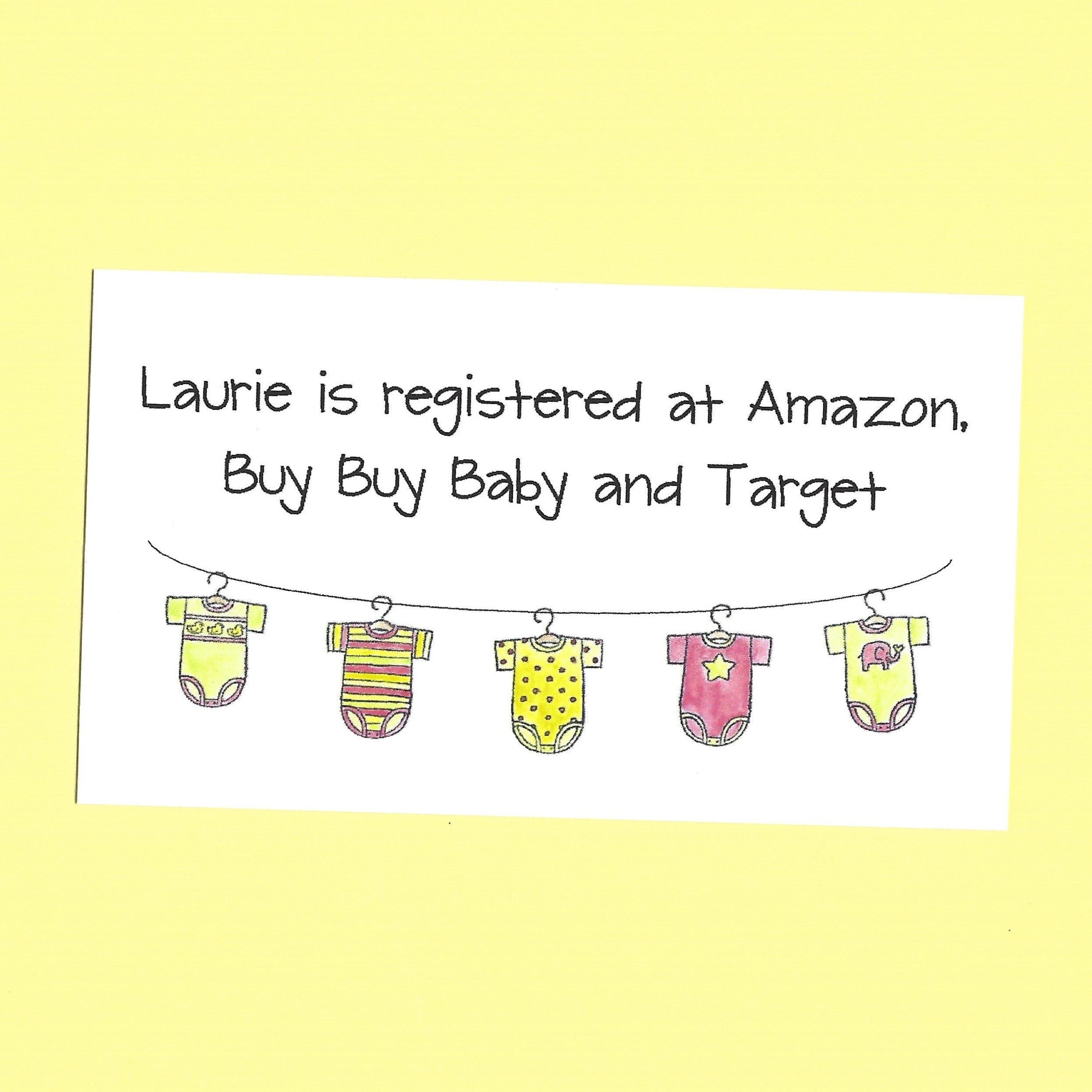 Baby Shower Gift Registry Cards Baby Shower Invitation Etsy
