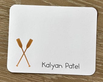 Crew Note Cards - (set of 10) Crew Team Note Cards, Boating Note Cards, Rowing Note Card, Boat Oar Cards, Rowing Team Cards, Crew Thank Yous