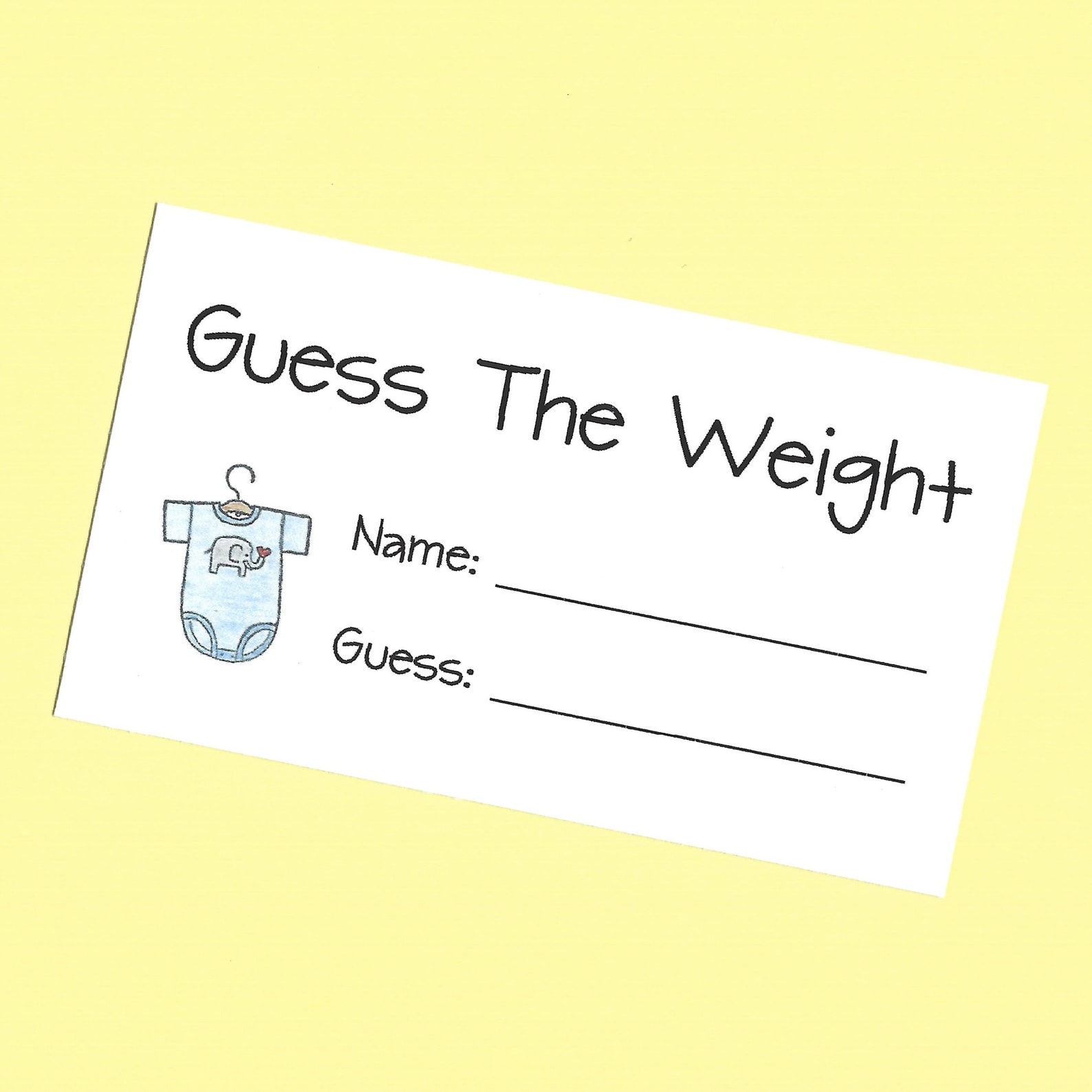 Baby Weight Shower Game Guess Baby's Weight Shower Game Etsy Sweden