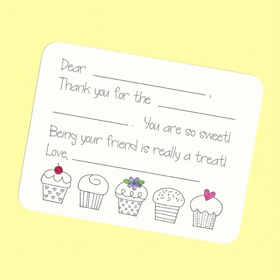 cupcakes thank you cards