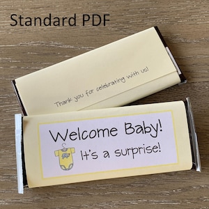 Baby Shower Chocolate Candy Bar Wrappers - INSTANT DOWNLOAD - Baby Shower Favors, Baby Shower Candy Bar Wrapper, Printable Baby Shower Favor
