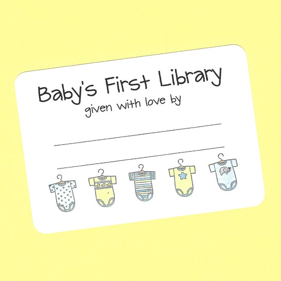 Baby Bookplate - (set of 10) Baby Shower Bookplates, Bring a Book Baby Shower Gift Label, Baby Gift Bookplate, Baby Library Shower Bookplate
