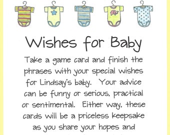 Wishes for Baby Shower Game - Easy Baby Shower Games, Couples Shower Games, Easy Baby Shower Games, Twins Baby Showers, Showers for Two Moms